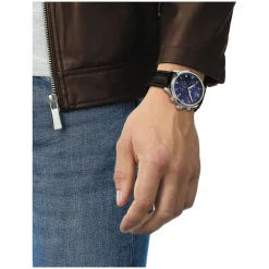 Tissot Chrono Xl 45mm Blue Dial Brown Leather Strap Watch