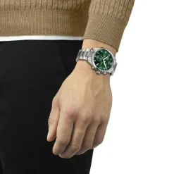 Tissot Chrono XL 45mm Green Dial Steel Case Bracelet Watch