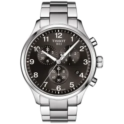 Tissot Chronograph XL Black Dial Stainless Steel 45mm Mens Watch