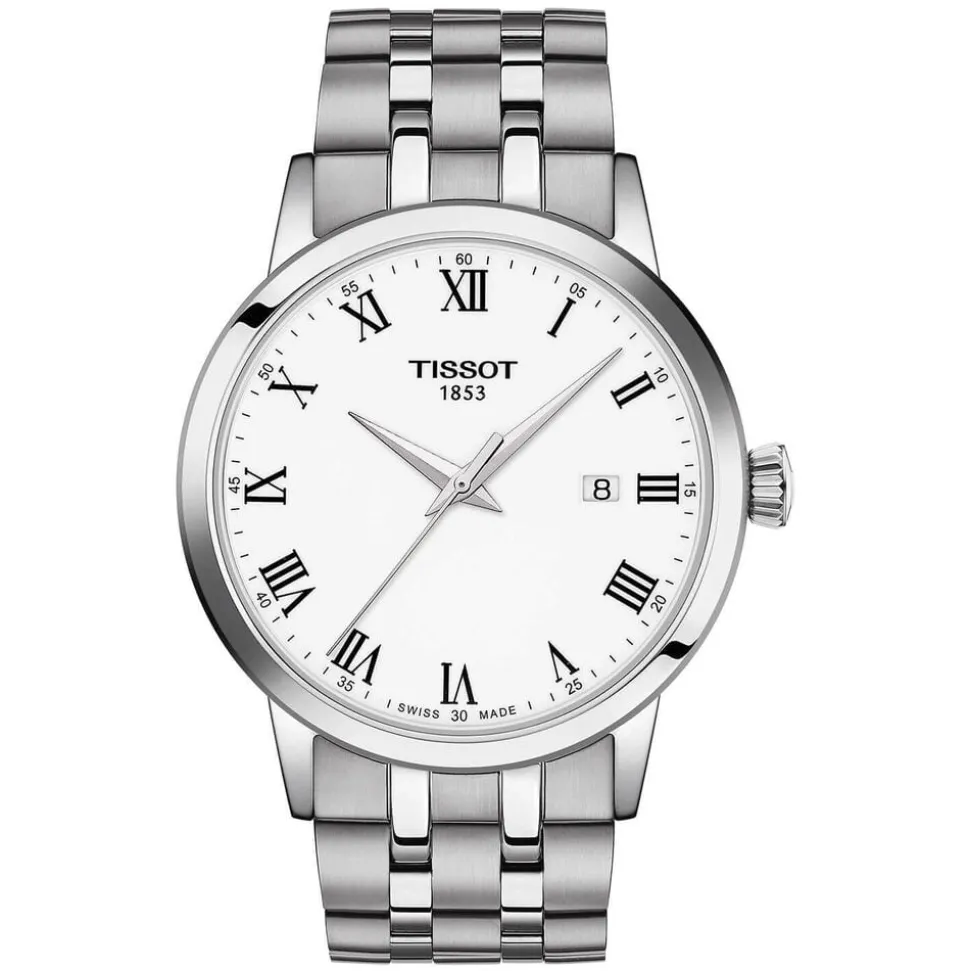 Tissot Classic Dream 42mm Quartz White Dial Steel Case Bracelet Watch