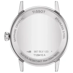 Tissot Classic Dream 42mm White Dial Roman Numerals Steel Case Brown Strap Watch