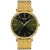 Tissot Everytime 40mm Green Dial Yellow Gold Steel Bracelet Watch