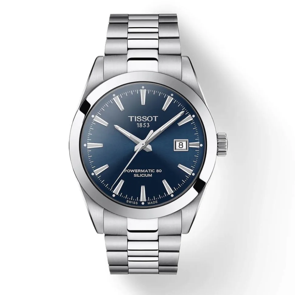 Tissot Gentleman Auto 40mm Blue Dial Steel Case Bracelet Watch