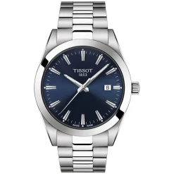 Tissot Gentleman 40mm Blue Dial Steel Case Bracelet Watch