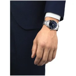 Tissot Gentleman 40mm Blue Dial Steel Case Bracelet Watch