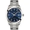 Tissot Gentleman Quartz Auto 40mm Blue Dial Titanium Case Bracelet Watch