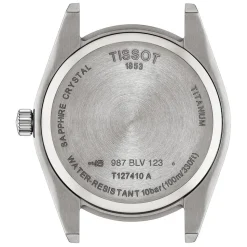 Tissot Gentleman Quartz Auto 40mm Blue Dial Titanium Case Bracelet Watch