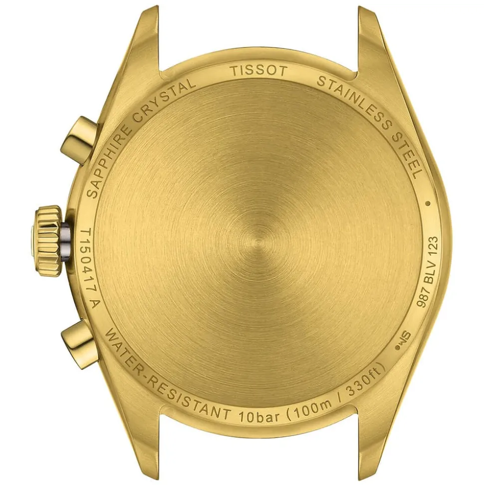 Tissot PR 100 Chronograph 40mm Silver Dial Yellow Gold PVD Steel Bracelet Watch