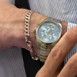 Tissot PR 100 Chronograph 40mm Ice Blue Dial Steel Bracelet Watch