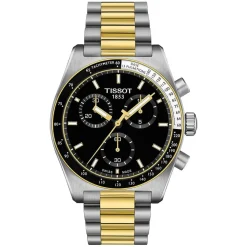 Tissot PR516 Chronograph 40mm Black Dial Two Tone Steel Bracelet Watch