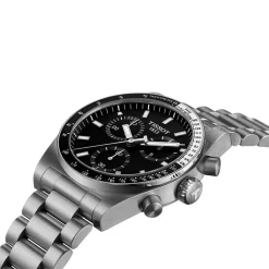 Tissot PR516 Chronograph 40mm Black Dial Steel Bracelet Watch