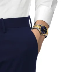 Tissot PR100 40mm Blue Dial Yellow Gold & Steel Case Watch