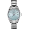 Tissot PR100 34mm Ice Blue Dial Steel Case Bracelet Watch