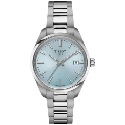 Tissot PR100 34mm Ice Blue Dial Steel Case Bracelet Watch