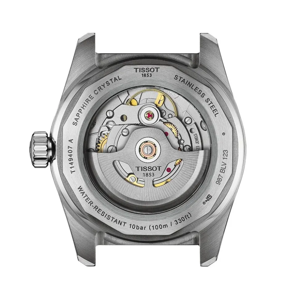 Tissot PR516 Powermatic 80 38mm Black Dial Steel Bracelet Watch