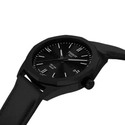 Tissot PRC 100 Solar 39mm Black Dial Black Leather Strap Watch