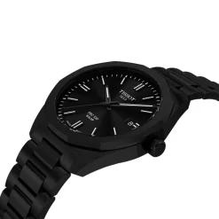 Tissot PRC 100 Solar 39mm Black Dial Black Tone Steel Bracelet Watch