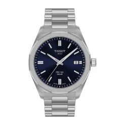 Tissot PRC 100 Solar 39mm Blue Dial Steel Bracelet Watch