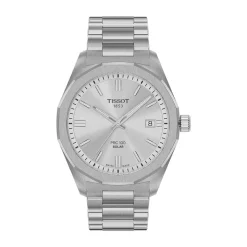 Tissot PRC 100 Solar 39mm Silver Dial Steel Bracelet Watch