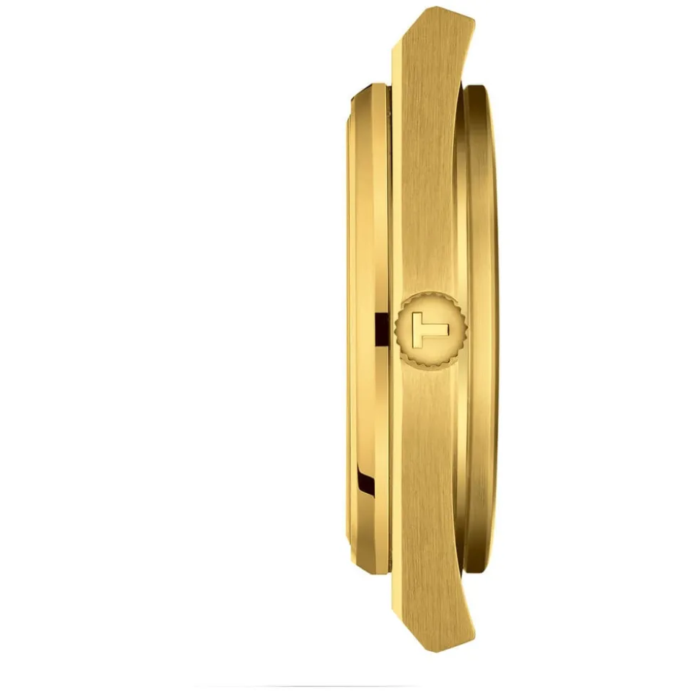Tissot PRX 205 40mm Quartz Yellow Dial Yellow Gold PVD Case Bracelet Watch