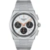 Tissot PRX Chronograph 42mm Automatic White Dial Rose Gold Indexes Steel Case Bracelet Watch