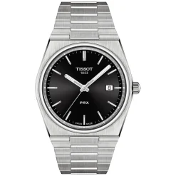 Tissot PRX 40mm Black Dial Steel Case Bracelet Watch
