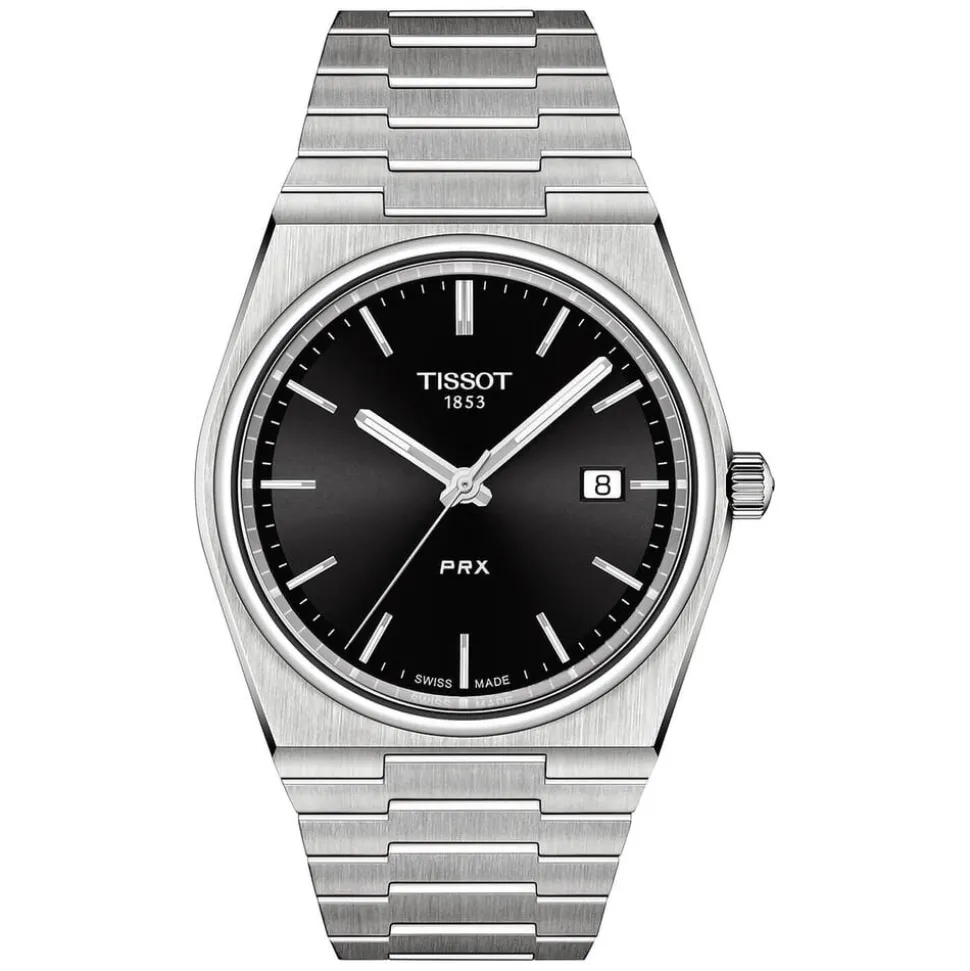 Tissot PRX 40mm Black Dial Steel Case Bracelet Watch