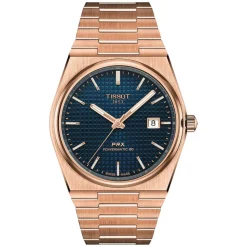 Tissot PRX Powermatic 80 40mm Blue Dial Rose Gold PVD Steel Bracelet Watch