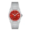 Tissot PRX Quartz 35mm Red Dial Stainless Steel Bracelet Watch