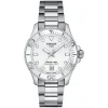 Tissot Seastar 1000 35.5mm Quartz White Dial Steel Case Steel & White Rubber Bracelet Set Watch
