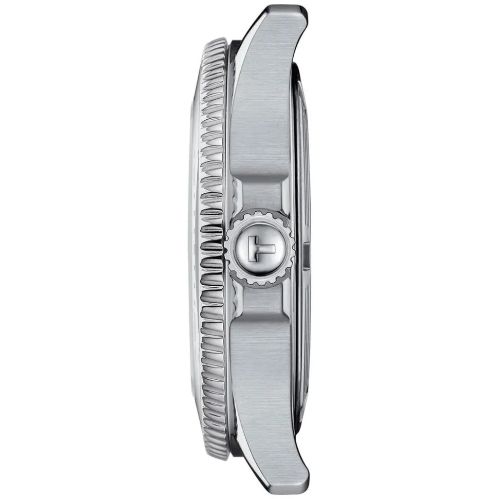 Tissot Seastar 1000 35.5mm Quartz White Dial Steel Case Steel & White Rubber Bracelet Set Watch