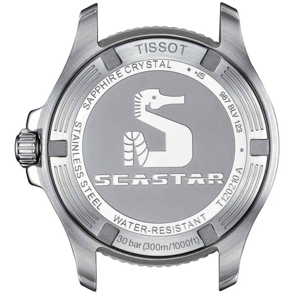 Tissot Seastar 1000 36mm Quartz Black Dial Yellow Gold PVD Case Steel Bracelet Watch