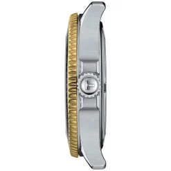 Tissot Seastar 1000 36mm Quartz Black Dial Yellow Gold PVD Case Steel Bracelet Watch