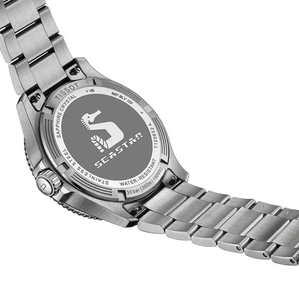 Tissot Seastar 1000 Quartz GMT 40mm Black Dial Black & Green Bezel Steel Bracelet Watch
