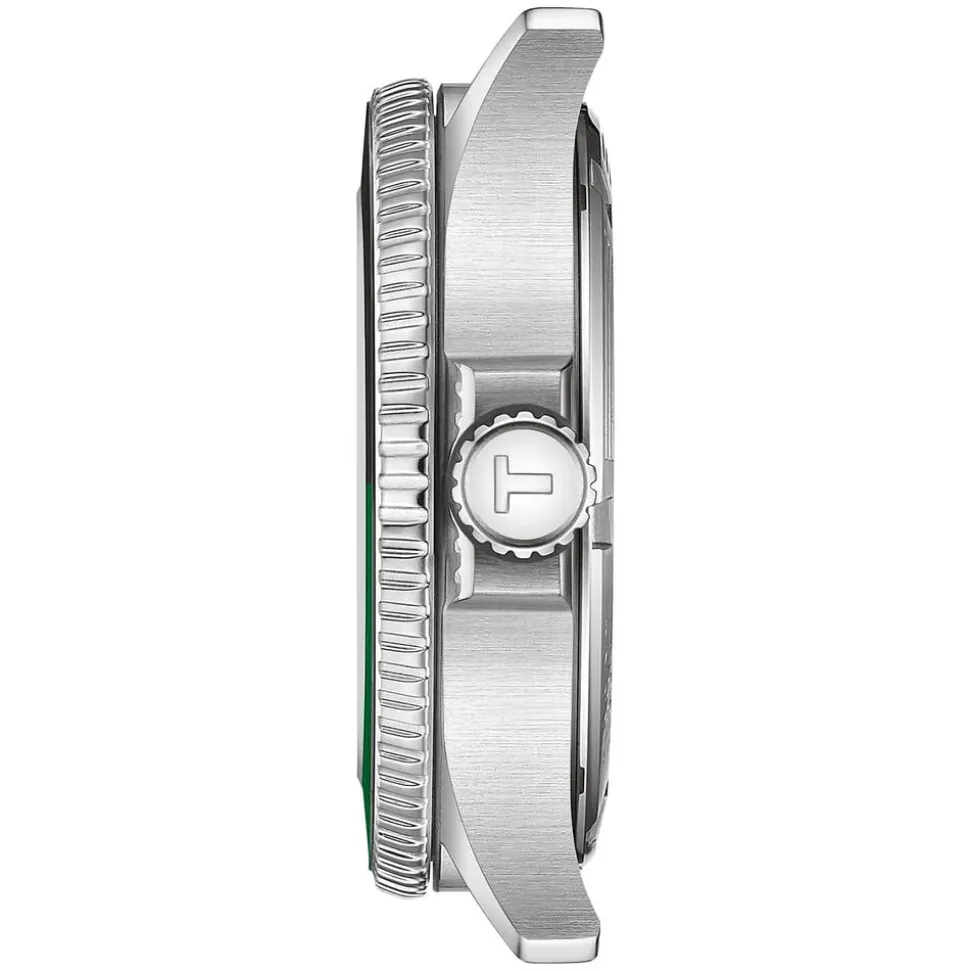 Tissot Seastar 1000 Quartz GMT 40mm Black Dial Black & Green Bezel Steel Bracelet Watch