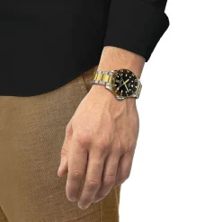 Tissot Seastar 1000 Quartz GMT 40mm Black Dial Black & Brown Bezel Steel Bracelet Watch