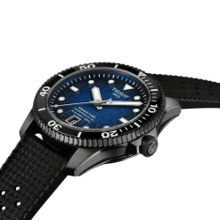 Tissot Seastar Powermatic 80 40mm Blue Dial Black Bezel Rubber Strap Watch