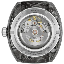 Tissot Sideral S Powermatic 80 41mm Red Detail Carbon Case Red Rubber Strap Watch
