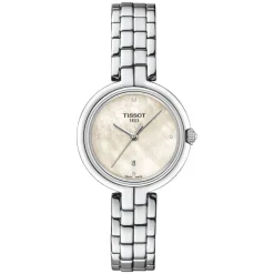 Tissot T-Lady Flamingo 30mm MOP Dial Diamond Dots Steel Bracelet Watch