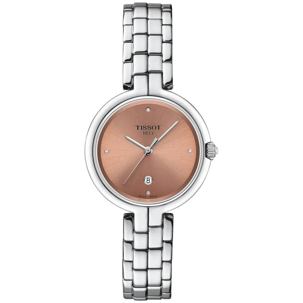 Tissot T-Lady Flamingo 30mm Pink Dial Diamond Dots Steel Bracelet Watch