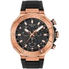 Tissot T-Race 45mm Black Chrono Dial Rose Gold Case Black Strap Watch