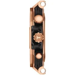 Tissot T-Race 45mm Black Chrono Dial Rose Gold Case Black Strap Watch