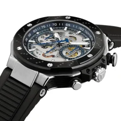 Tissot T-Race MotoGP Automatic Chronograph 45mm Transparent Dial Black Rubber Strap Watch