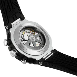 Tissot T-Race MotoGP Automatic Chronograph 45mm Transparent Dial Black Rubber Strap Watch