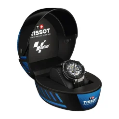Tissot T-Race MotoGP Automatic Chronograph 45mm Transparent Dial Black Rubber Strap Watch