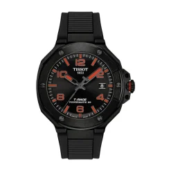 Tissot T-Race Powermatic 80 Black Dial Red Hands Rubber Strap Watch