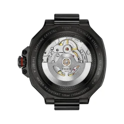 Tissot T-Race Powermatic 80 Black Dial Red Hands Rubber Strap Watch