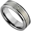 Titanium And Diamond Men's Wedding Ring