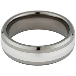 Titanium and Silver 7mm Wedding Ring
