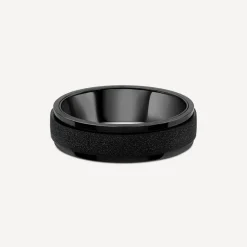 Titanium Frost Centre Polished 6mm Men's Wedding Ring